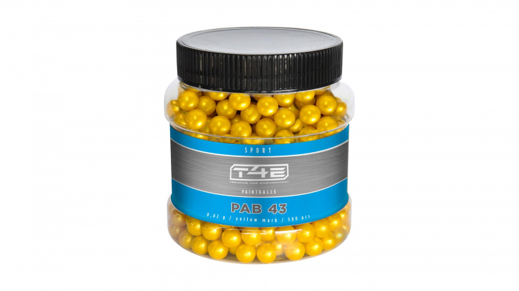 BIO PAINT BALLS YELLOW T4E Cal.43 x500 - Wicked Store